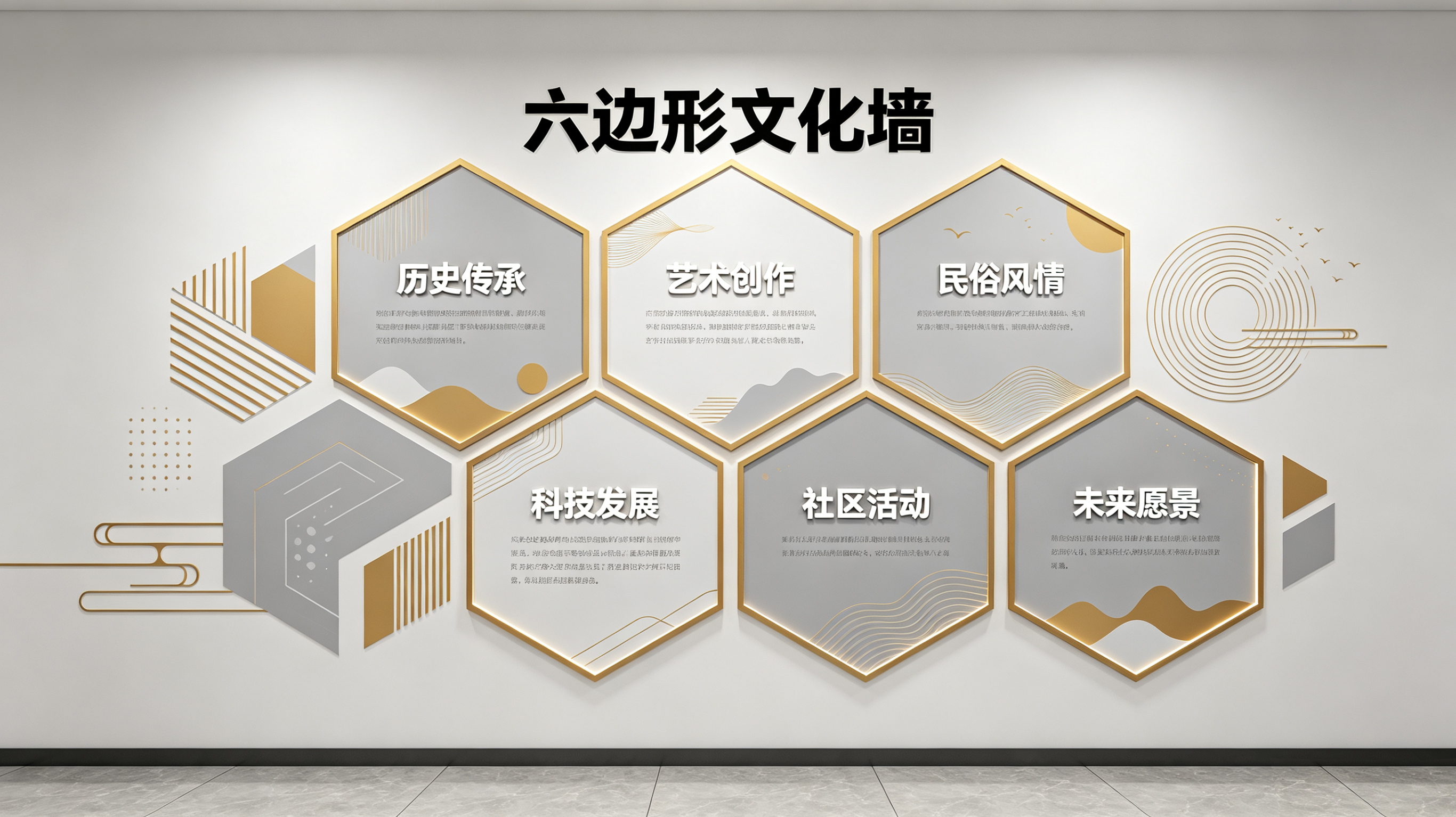 淮滨企业文化墙 | 六边形信息美学